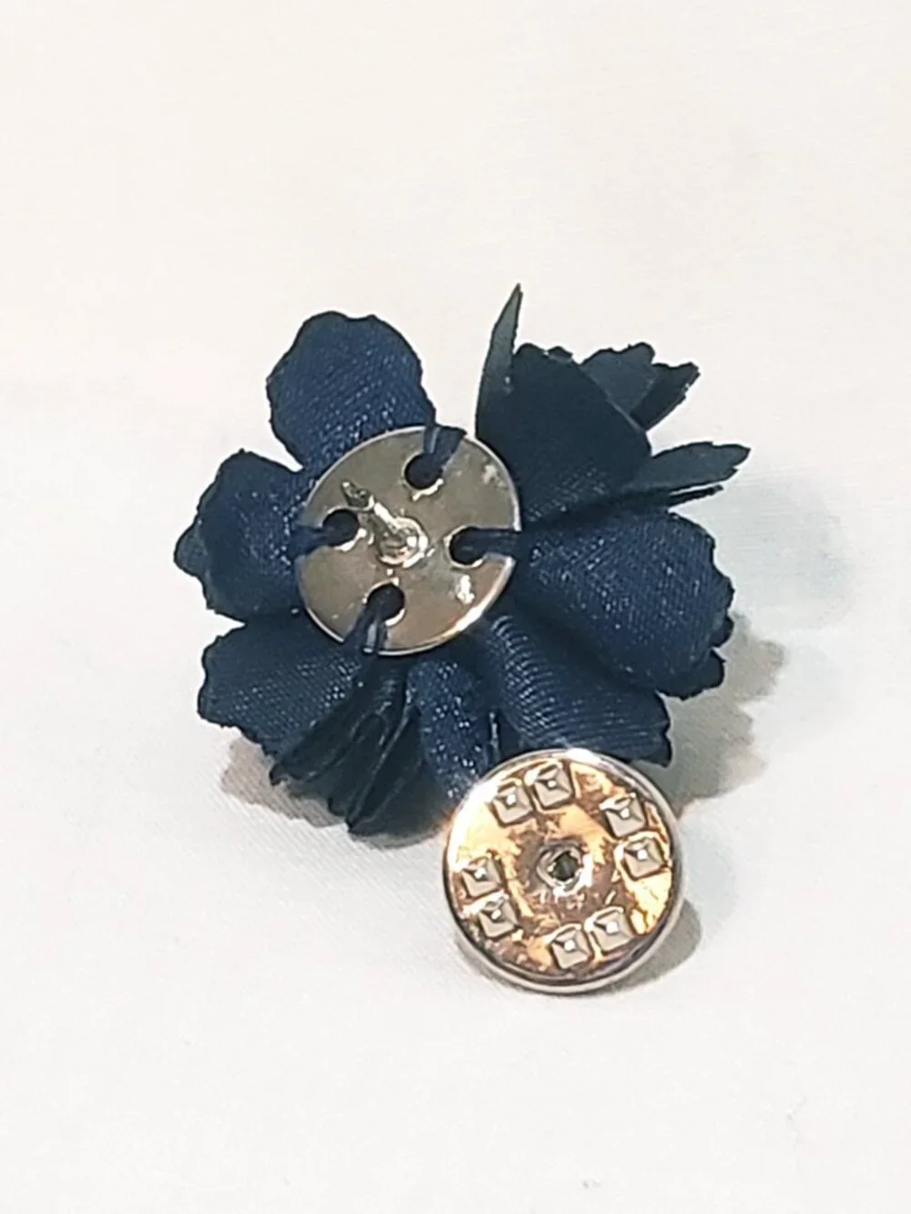 Blue Fabric Carnation Flower 1